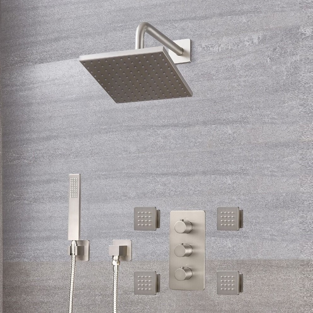 Fontana Lima Brushed Nickel Rainfall Shower System Set